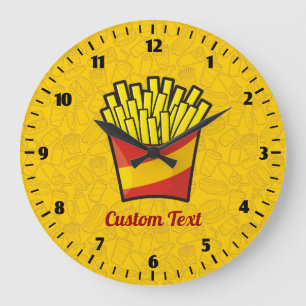 French Fries Große Wanduhr