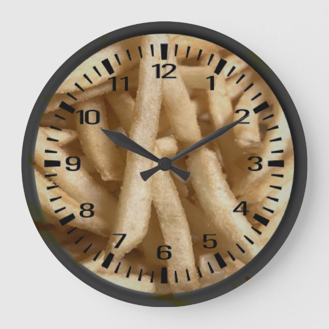 French Fries Große Wanduhr (Vorderseite)