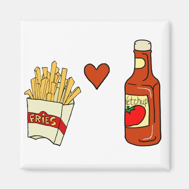 French Fries Liebe Ketchup Magnet (Vorne)