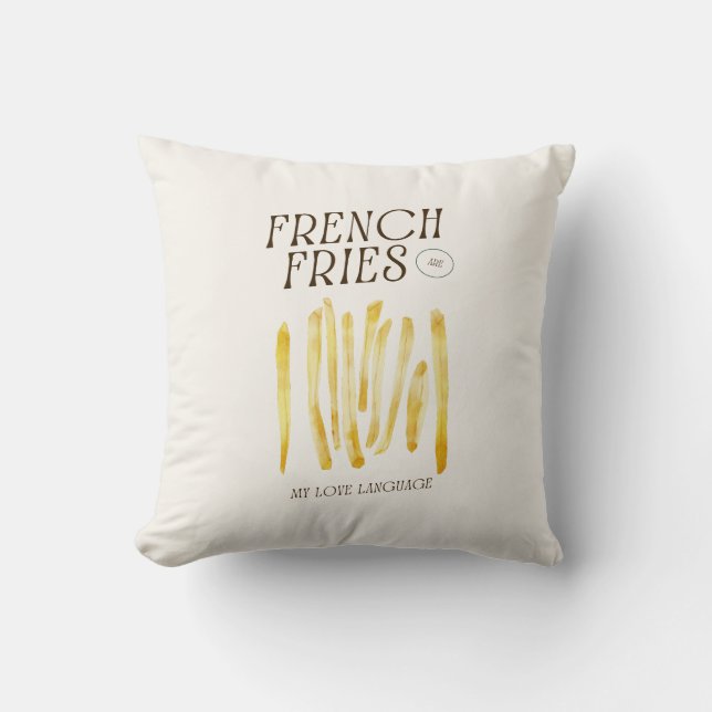 French Fries Lover Funny Throw Kissen (Vorderseite)