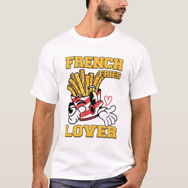 French Fries Lover Men White T-Shirt (Vorderseite)