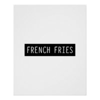 French Fries Old Schreibwriter Letters