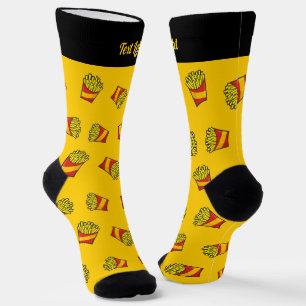 French Fries Pattern Socks Socken