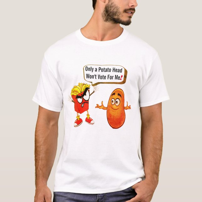 French Fries Quotes Spaß, "Trump bei McDonald's" T-Shirt (Vorderseite)