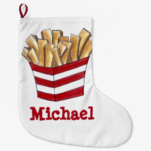 French Fries Small Fry Chips Fast Food Feinschmeck Großer Weihnachtsstrumpf