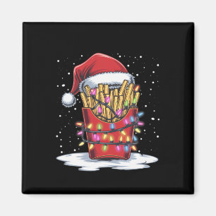 French Fries Weihnachtsbaum Weihnachtsmannmütze Li Magnet