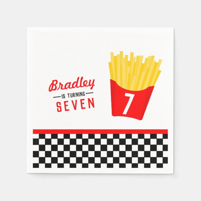 French Fry Birthday Party Serviette (Vorderseite)