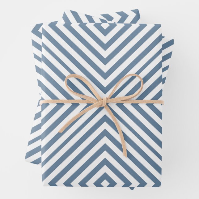 French Gray Diamond Zickzack Geschenkpapier Set (Beispiel)