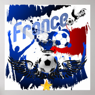 French Grunge France Football Artwork Geschenke Poster