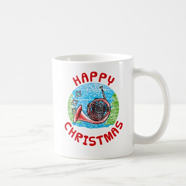 French Horn Christmas Brass Musician Music Teacher Kaffeetasse (Rechts)
