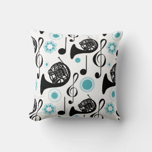 French Horn Player Gift Musiknotens Band Orchestra Kissen
