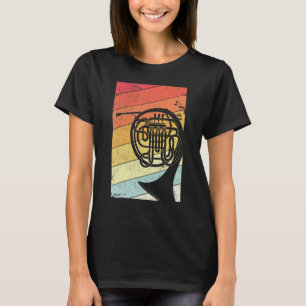 French Horn Retro Style Brass Band T-Shirt