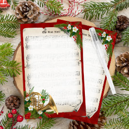 French Horn Vintag Sheet Music - Weihnachten Briefpapier