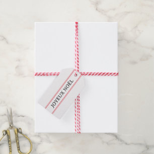 French Joyeux Noël Red Strip Weihnachten Geschenkanhänger