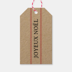 French Joyeux Noël Red Strip Weihnachten Geschenkanhänger