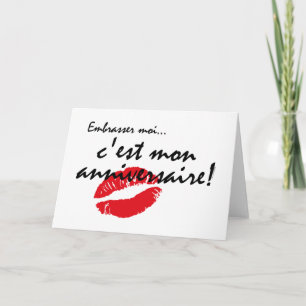 French Kiss Me Geburtstag Karte