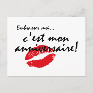 French Kiss Me Geburtstag Postkarte