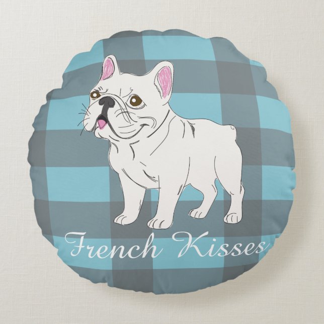 French Kisses Rundes Kissen (Vorderseite)