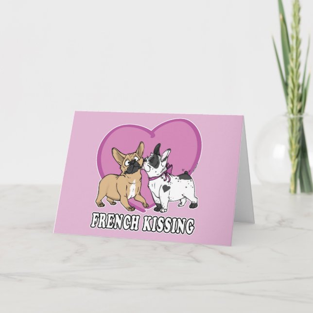 French Kissing Feiertagskarte (Vorderseite)