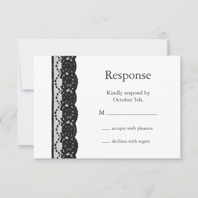 French Lace UAWG (weiß) RSVP Karte (Vorderseite)