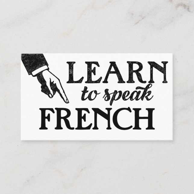 French Language Lessons Business Cards Visitenkarte (Vorderseite)