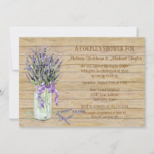 French Lavender Bouquet Rustic Country Mason Jar Einladung