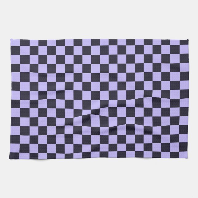 French lilac checkerboard pattern geschirrtuch (Horizontal)