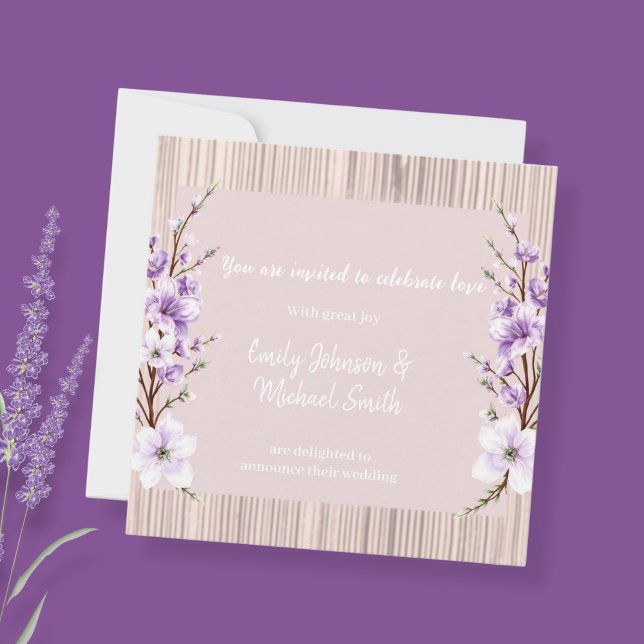 French Lilac wedding invitations rustic (Von Creator hochgeladen)