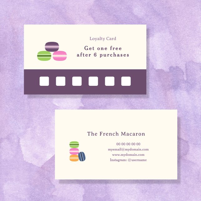 French Macaron Loyalty Card Visitenkarte (French Macaron Loyalty Card)