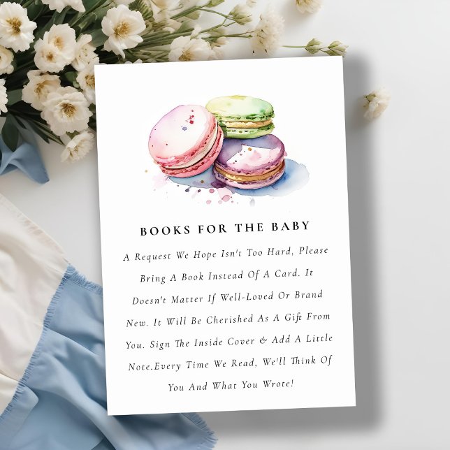 French Macarons Bäckerei Bücher für Babydusche Begleitkarte (Von Creator hochgeladen)