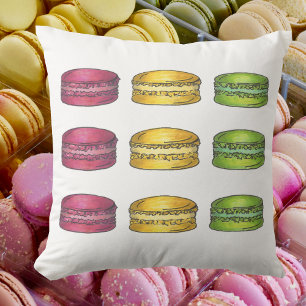 French Macarons Paris Bäckerei Patisserie Dessert Kissen
