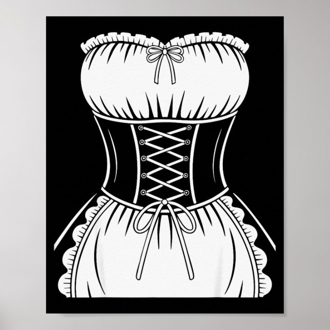 French Maid Shirt Adult Men Women Anime Cosplay Co Poster (Vorne)