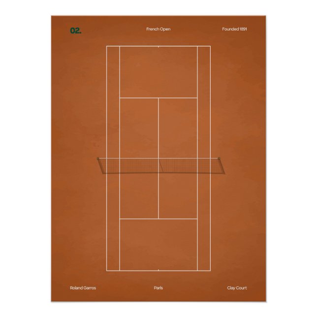 French Open Sand-Tennisplatz Poster (Vorderseite)