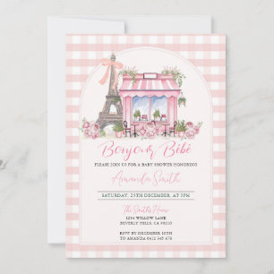 French Paris Baby Shower Bonjour Bebe Einladung