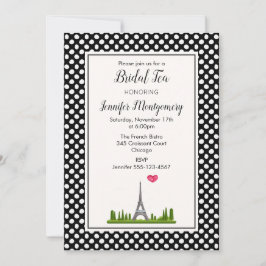 French Paris Eiffel Tower Bridal Tea Einladung