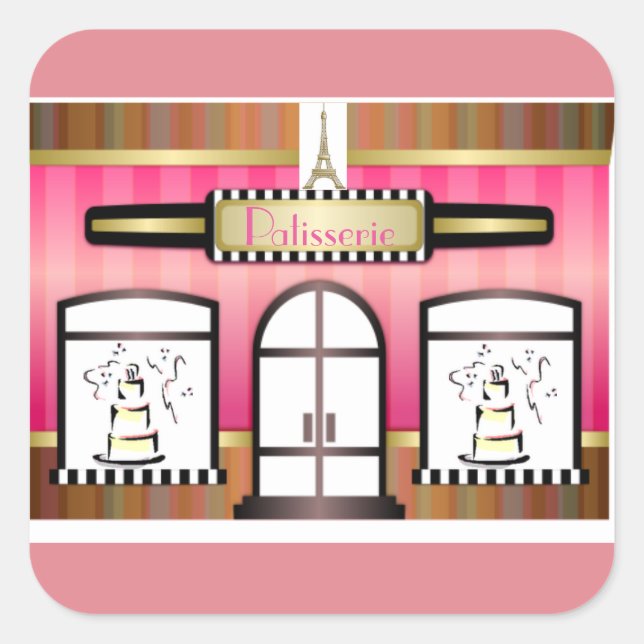 French Patisserie Paris Eiffel Tower Sticker (Vorderseite)