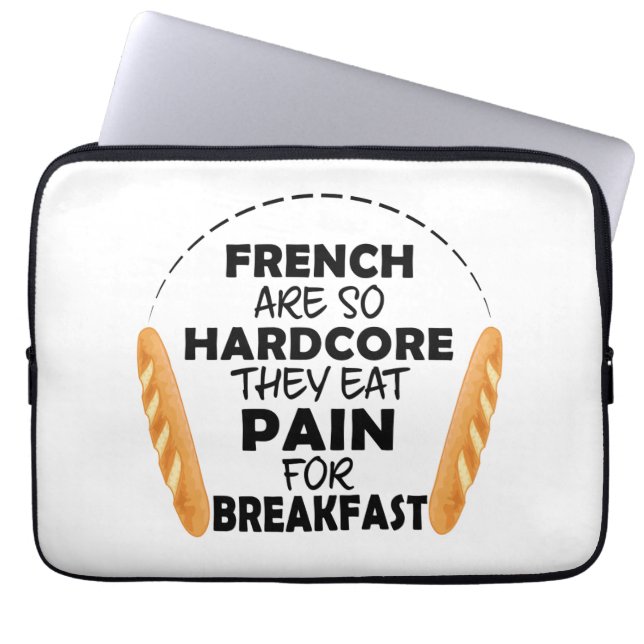 French People Eat Pain For Breakfast Funny Bread Laptopschutzhülle (Vorderseite)
