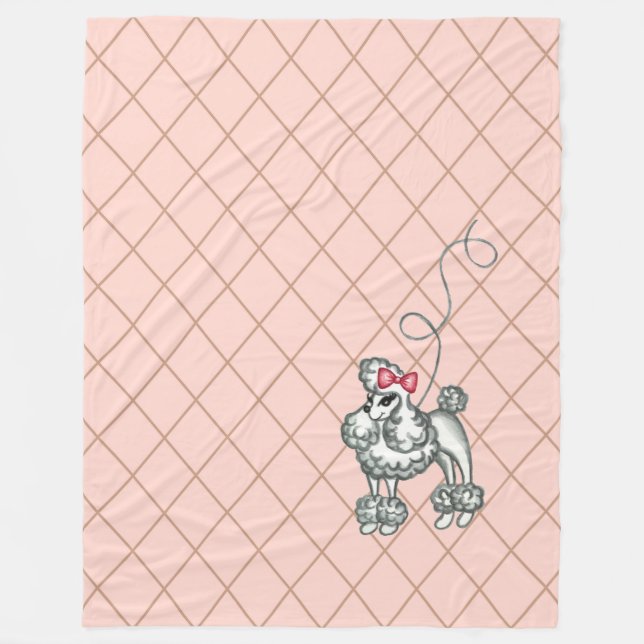 French Poodle Blanket Fleecedecke (Vorderseite)
