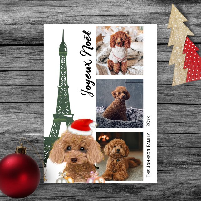 French Poodle Eiffel Tower Foto Paris Weihnachten (Von Creator hochgeladen)