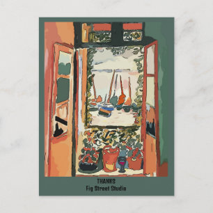 French Quarter Balkon & Wein, Fig Street Studio Postkarte