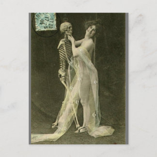 French Risqué Tanzskelett Vintages Foto Postkarte