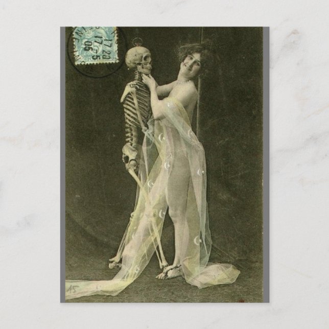 French Risqué Tanzskelett Vintages Foto Postkarte (Vorderseite)