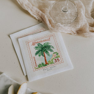 French Riviera Palm Stamp   Zielhochzeit Serviette