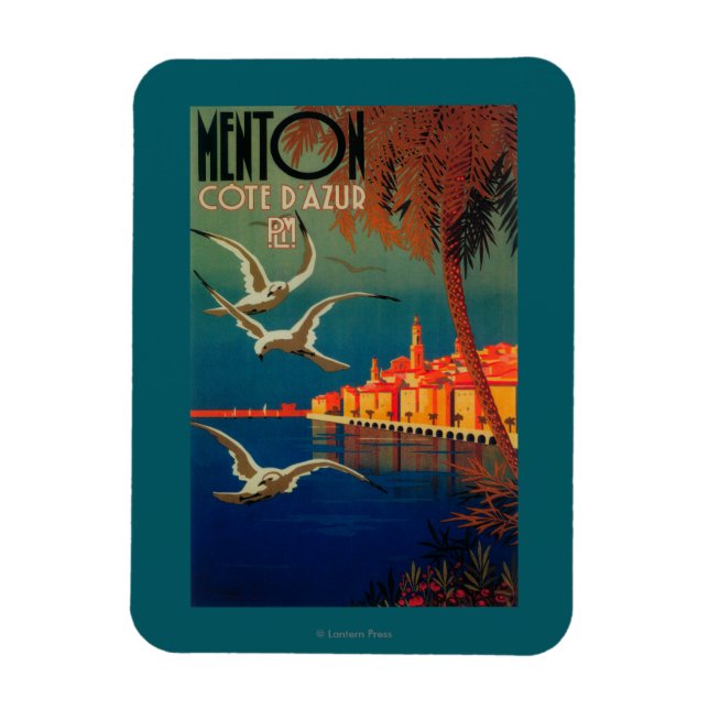 French Riviera Travel Poster # 1 Magnet (Vertikal)