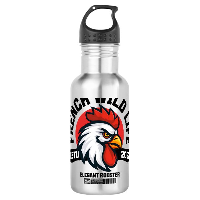 French Rooster Edelstahlflasche (Vorderseite)