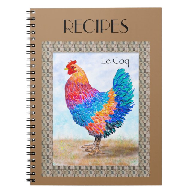 French Rooster Recipe Notebook Notizblock (Vorderseite)