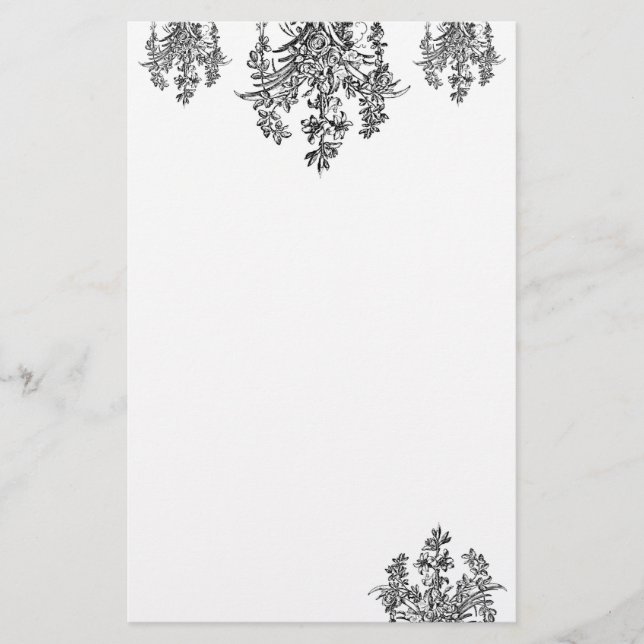 French Rose Bouquet Briefpapier (Vorderseite)