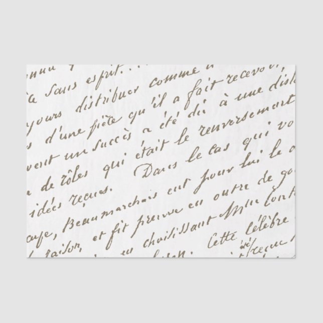 French Script Gold Vintages Tissue Paper Seidenpapier (Vorderseite)