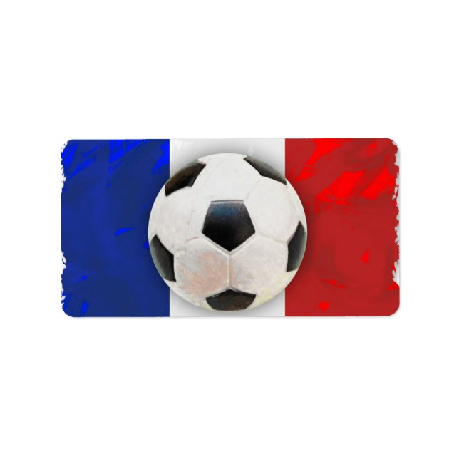 French Soccer Address Label Adressaufkleber (Vorne)