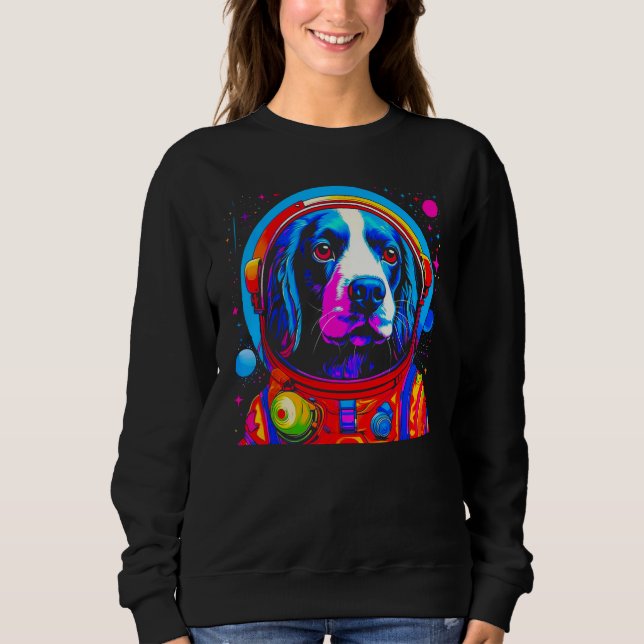 French Spaniel Dog  Astronaut Sweatshirt (Vorderseite)